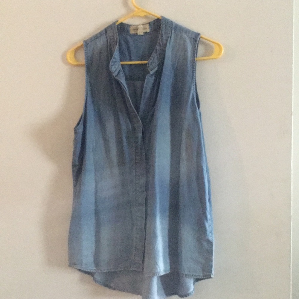 Chambray Denim Anthropologie Cloth and Stone Top